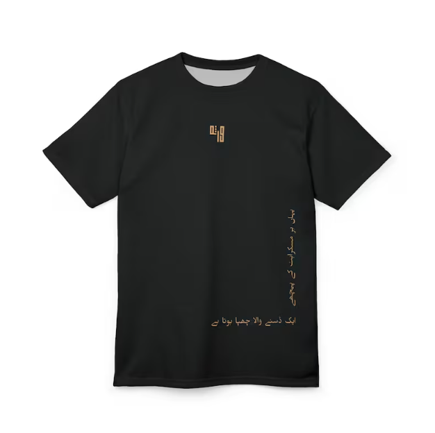 Pakistani Art T-shirt, Urdu Calligraphy Streetwear, Desi Pakistani T-shirt | Urdu Poetry T-shirt | Virsa Heritage Shirt