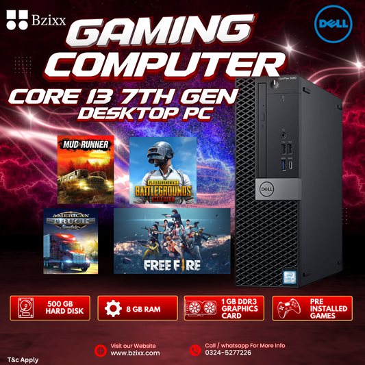 Core i3 7th Generation Gaming Pc 8GB Ram 500 Gb Hard Disk 1 Gb Graphics Card